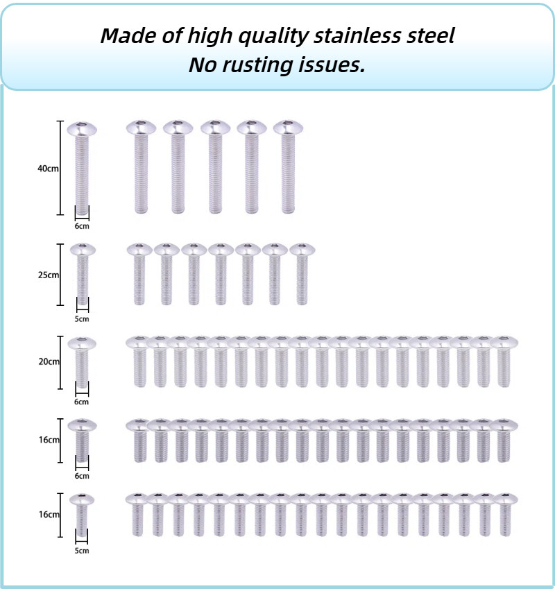 Complete Silver Stainless Fairing Install Bolts for Suzuki GSXR600/750 2011-2020