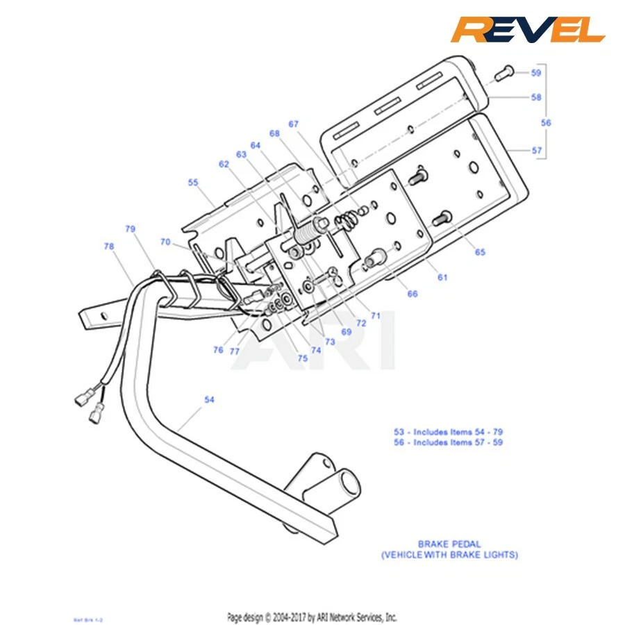 Pedal de freno EZGO Cushman OEM con interruptor de luz de freno PN 70690G02 reemplaza 70690G01 Foto 3 de 3