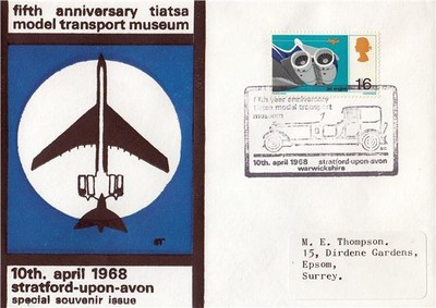 1968 Tiatsa Modelltransportmuseum 5. Jahrestag Abdeckung (Düsenflugzeug) Bild