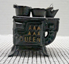Vintage Salesman's Sample Doll House Toy Cast Iron QUEEN Miniature Stove