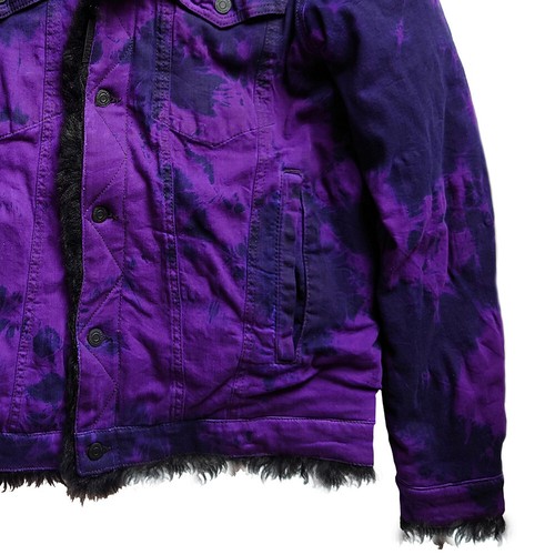 DSQUARED2 Jean Jacket Shearling Fur Lined Black Purple Size 48 - RP £2484.00 - Picture 5 of 15