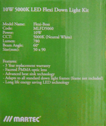 Martec-10W LED Down Light Kit-NEUTRAL WHITE-Halogen Globe Replacement-MLFD5060 - Picture 10 of 11