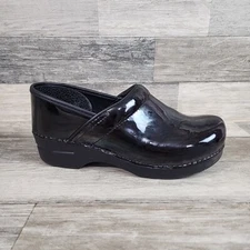Dansko Professional Clogs Womens Sz 9.5-10 40 Black Petrol Patent Leather