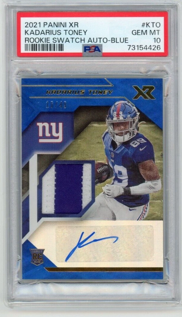 Kadarius Toney Panini XR Rookie Swatch Autographs #KTO Blue