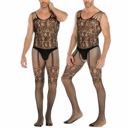 Hombres Lencería Sexy Sissy Malla Bodystocking Body Ropa Interior Prendas para dormir Prendas para dormir - Imagen 3 de 9
