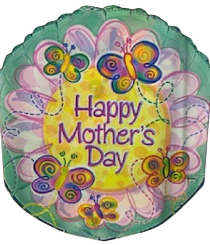 18"" Happy Mothers Day Butterfly Foil Balloon