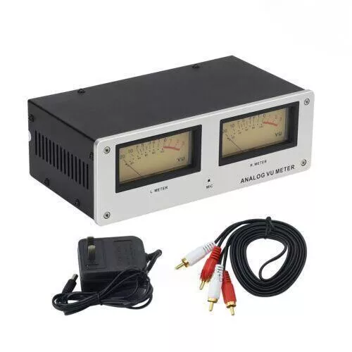 Voice Controlled Wire-free Square Analog VU Meter Alloy Panel LED Warm Backlight - Picture 2 of 11