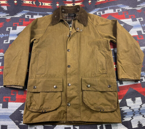 BARBOUR Classic MOORLAND WAXED JACKET HEAVYWEIGHT Hunting MADE IN UK Sz 36 (M) - Picture 1 of 12