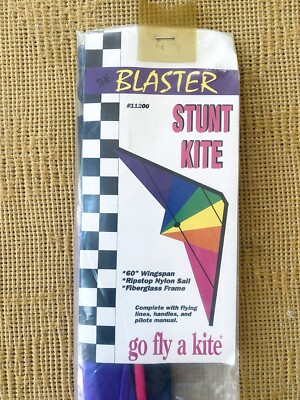 Vintage THE BLASTER Stunt Kite 11200 Go Fly a Kite 60'' Ripstop Nylon 1995 NEW