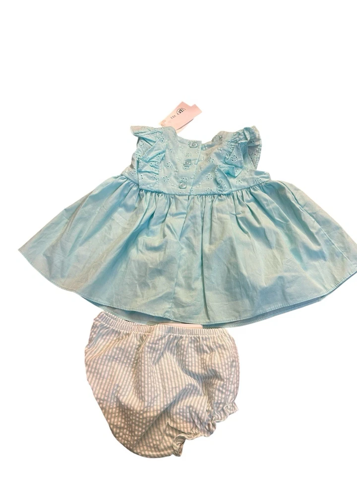 Vestido de verano Good Lad By Cracker Barrel bebé niña con Bloomers azul cielo 6 meses Foto 2 de 4