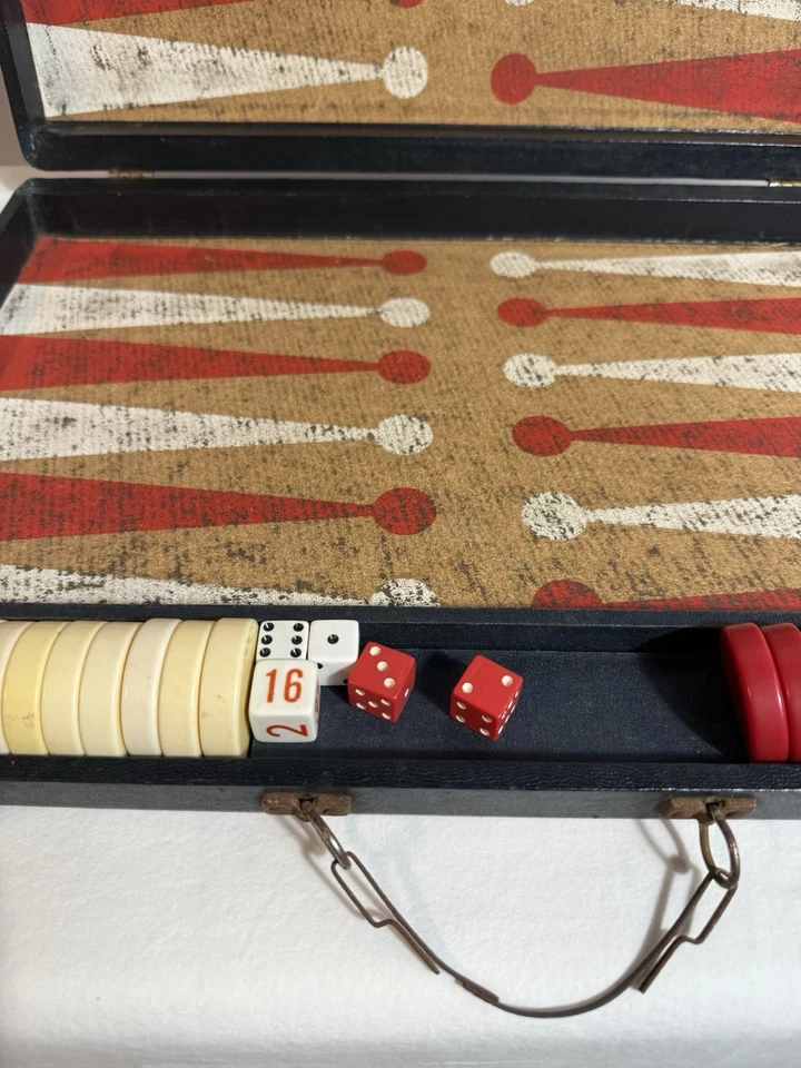Vintage Crisloid Bakelite Backgammon Set, Red Butterscotch, original - Image 2 of 4
