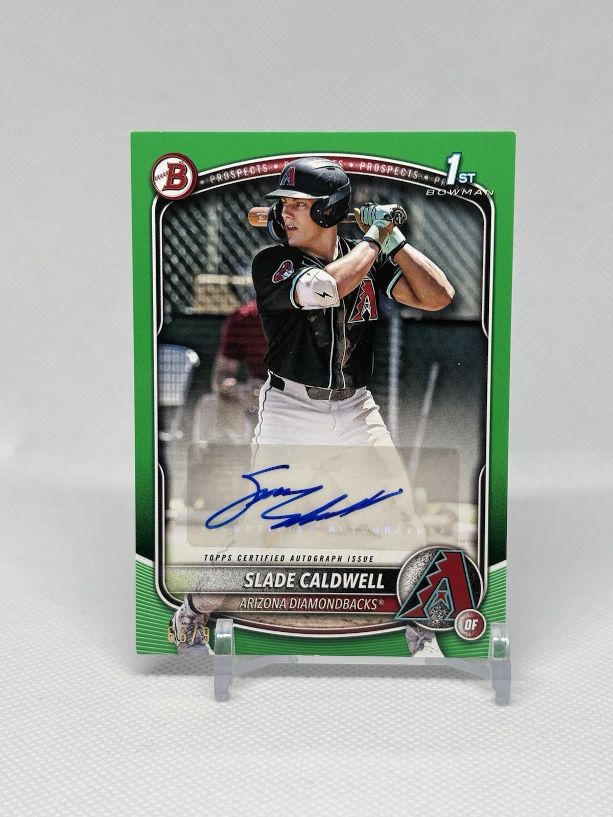 2025 Bowman SLADE CALDWELL Green Auto 1st Bowman /99 Diamondbacks