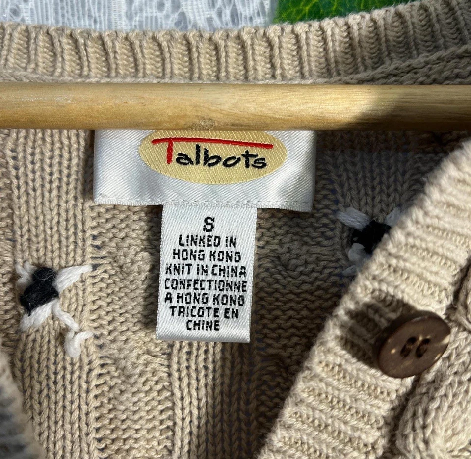 Cárdigan Cottagecore Floral Talbots Años 80 90 De Colección Para Mujer Pequeño Bordado Foto 3 de 4