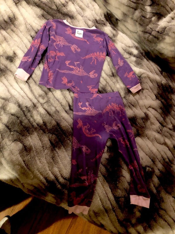 Burt’s Bees 100% Organic Cotton Sleep ware 2T Dino Purple Theme 