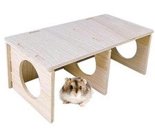Wooden Hamsters 2-Chamber Hideout-Tunnelulti Chamber Exploring Toy Hamster M