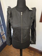Zara Ladies Outer Wear Faux Leather Biker Jacket Size SML NWTO Black
