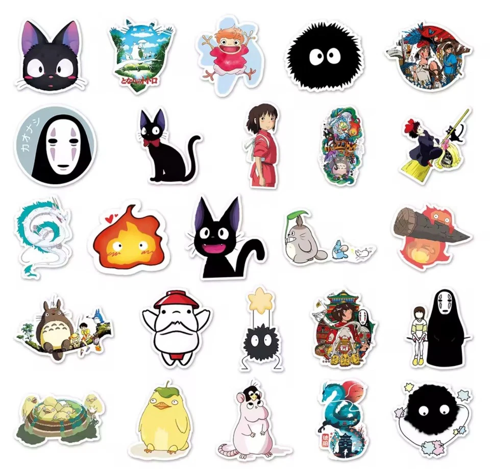 50pcs Studio Ghibli Anime Stickers Waterproof Sticker Pack Kawaii - Image 3 of 3
