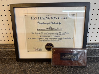 #ad USS Lexington CV 16 Authentic Wooden Flight Deck Removed Circa 1955 During Refit $400.00