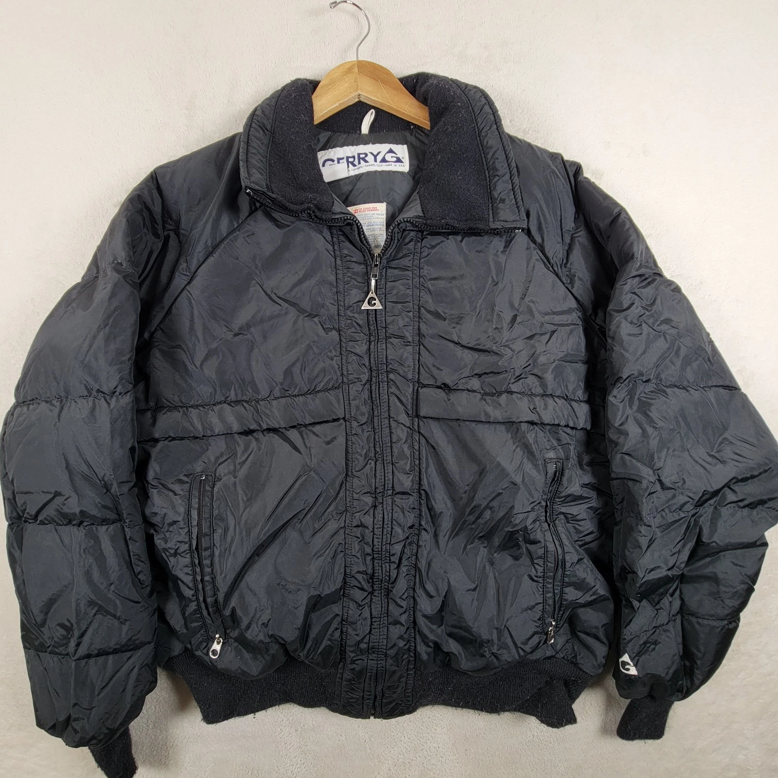GERRY Bomber Jacket Black Winter Coat Skiing Measurements In Photos