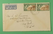DR WHO 1944 JAMAICA WWII CENSORED CROSS ROADS? AIRMAIL TO USA R02765