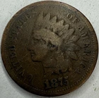 1875 Indian Head Cent Exact Coin Imaged #IND1751