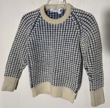 Vintage Wool Sweater Kids Navy/Beige Wool Fair Isle England Lg Sold In Maryland