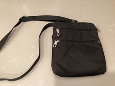 Travelon Black Anti-Theft Slim Crossbody Bag Purse Travel RFID Pocket