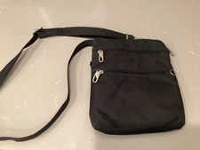 Travelon Black Anti-Theft Slim Crossbody Bag Purse Travel RFID Pocket