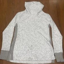 NEW NWT RBX Women’s Pullover Sweater Cowl Neck Long Sleeve White Gray Size S