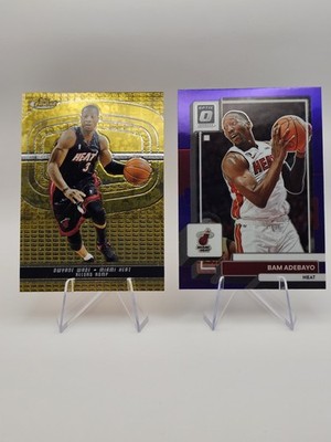 2005-06 Topps Finest  Dwyane Wade /399 & 2022-23 Bam Adebayo #474 Miami Heat