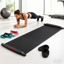 6FT Slide Board with Booties and Carry Bag Workout Board for Fitness Training