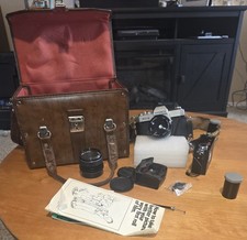 Yashica FX-2 Camera Complete Set W/2 Lenses, Flash, Case, Other Accessories