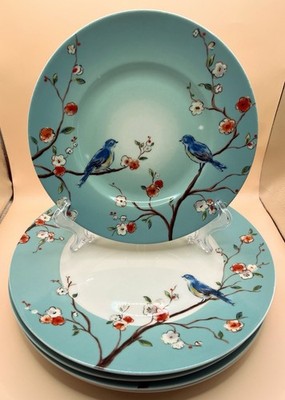 Spring Song Retired Target Home Birds Floral Blue Cherry Blossom Plates