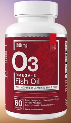Essential Elements Omega-3 Fish Oil Supplement EPA DHA Heart Brain Immune 60 Ct