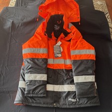 Viking Jacket Mens Lg Orange Hi Vis Insulated Freezer Journeyman 300D New