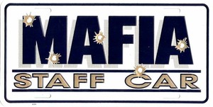MAFIA STAFF CAR METAL LICENSE PLATE AUTO TAG NUMBER 375-00