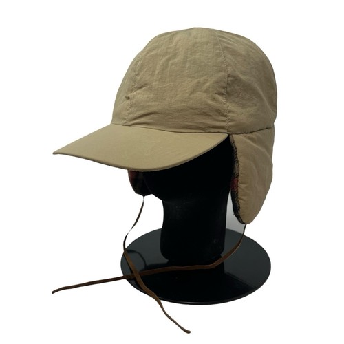 Mad Bomber XL Tan Trapper Aviator Hat Cap Flannel Lined Nylon Ear Neck Flap Dad - Picture 1 of 12