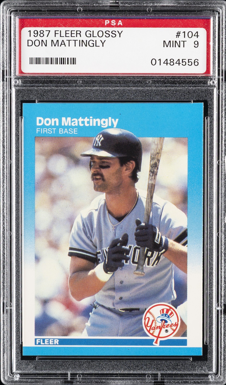 1987 FLEER GLOSSY #104 DON MATTINGLY PSA 9