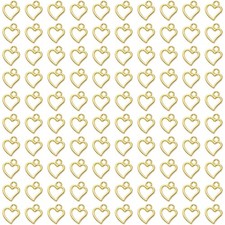 Mini Metal Hollow Heart Pendant Charms Beads Bulk for Necklace Earring Bracel...