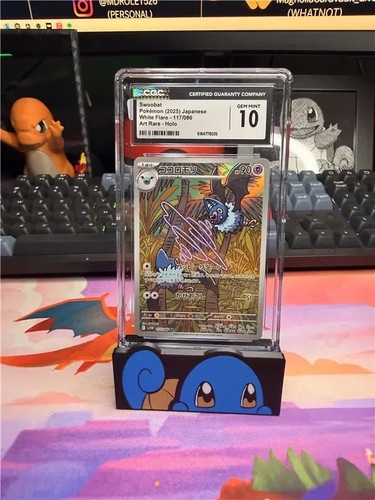 CGC GEM MINT 10!! Swoobat 117/086 AR Art Rare White Flare sv11W Pokemon Card