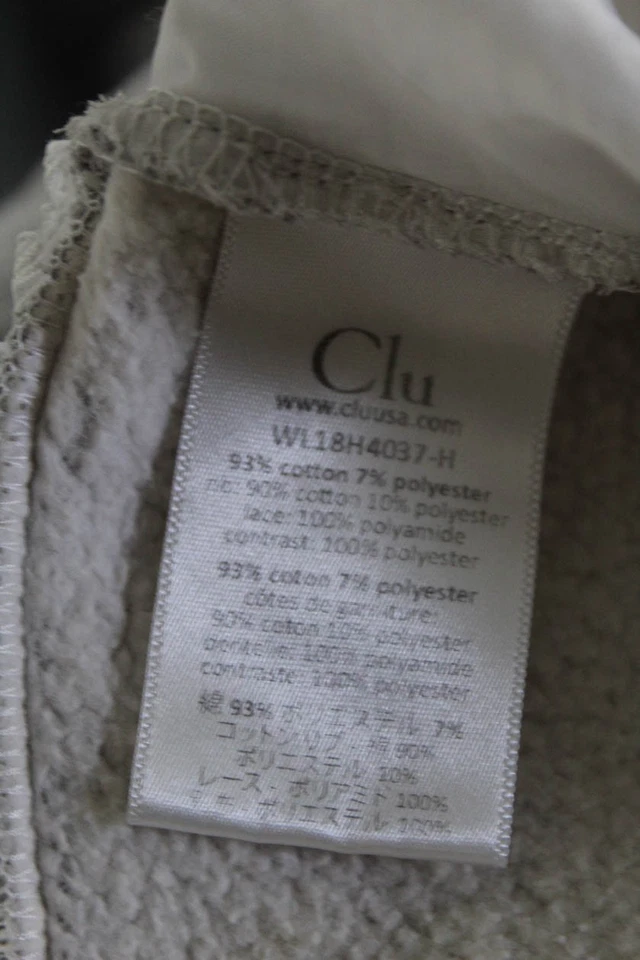 Clu Womens Lace Hem Crew Neck Pullover Sweatshirt Grey Size Small 11517934 - Image 4 of 4
