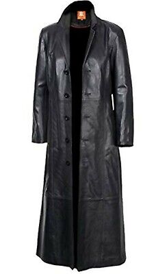 Men's Lambskin Black Real Leather Trench Coat Overcoat Long Coat Jacket | eBay