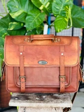 16" Shoulder Satchel Briefcase Handmade Customer Dimand Leather Messenger Bag