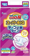 Goon Diaper Super BIG Tape 15-35kg 1 pack 28 sheets Daio Paper Baby from Japan