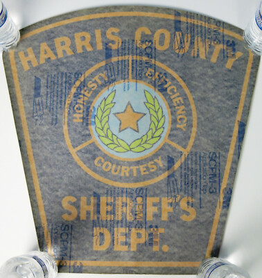 Harris County TX Sheriff's Dept. LARGE Vintage 19'' CAR DOOR Reflective Sticker