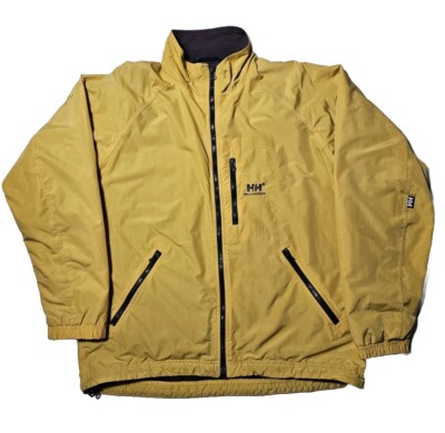 Helly Henson Men's Fleeced Lined Yellow Hiking Jacket Size Large