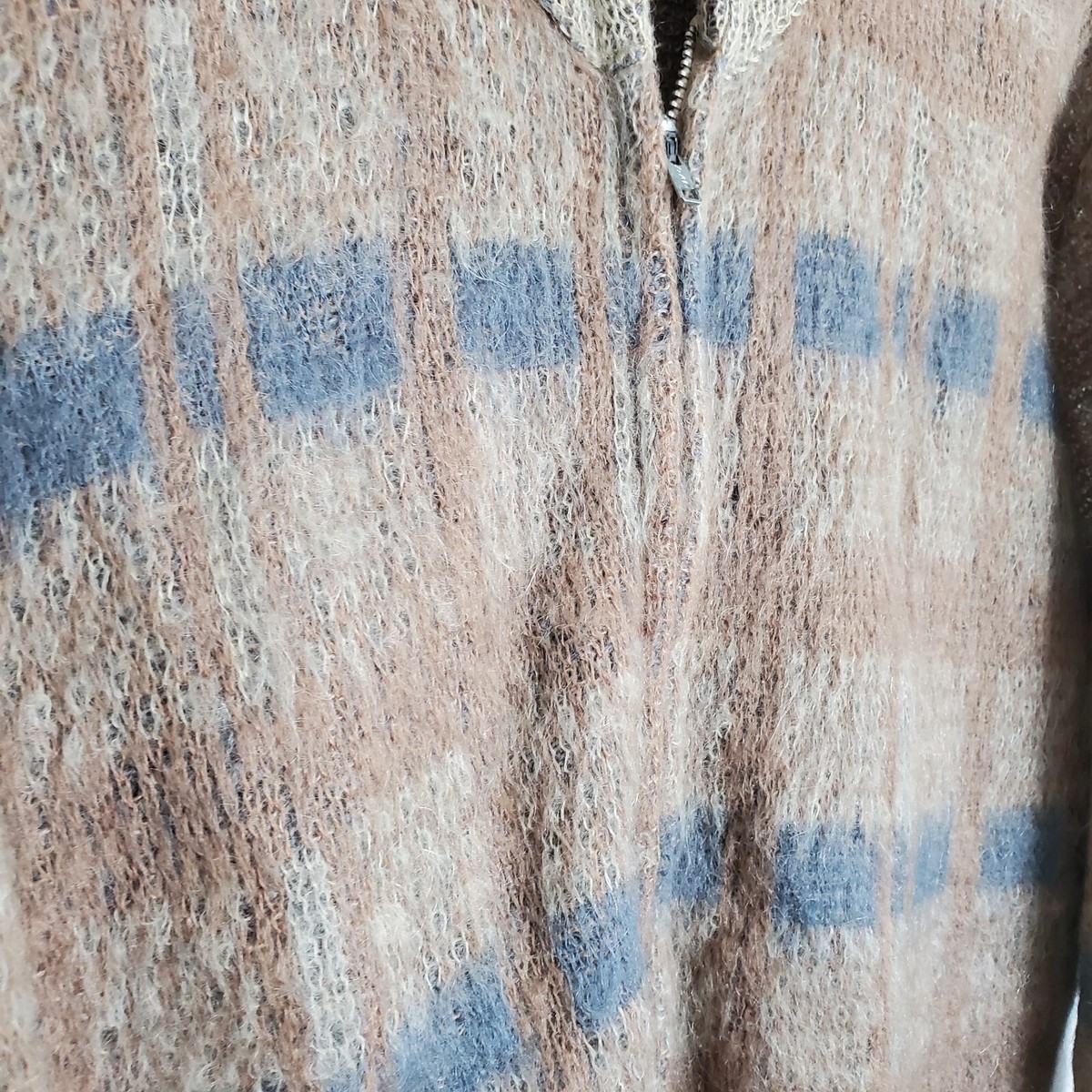Vintage 60s Mohair Cardigan Sweater Zip Grunge Fuzzy Men's Vintage 60s Mohair Cardigan Sweater Zip Grunge Fuzzy Men's