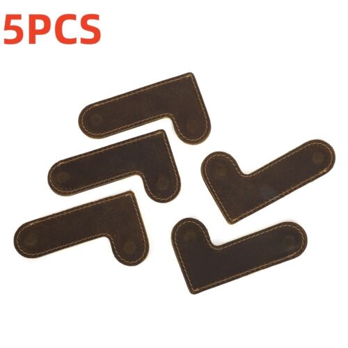 5PCS Contacts Family Retro Magnetic Genuine Leather Bookmark Book Clip L-shaped - Picture 1 of 6