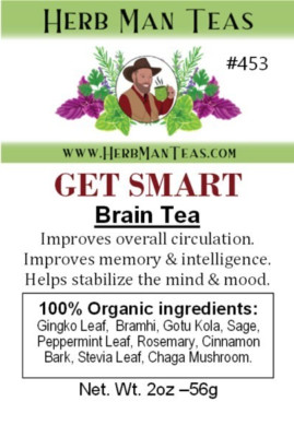 BRAIN & MEMORY TEA #453 w/ Chaga Mush | Focus & Clarity | Organic, Caffeine-Free