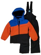 Iceburg Boys Blue Orange  Black Snow Coat  Ski Bibs Snowsuit Set